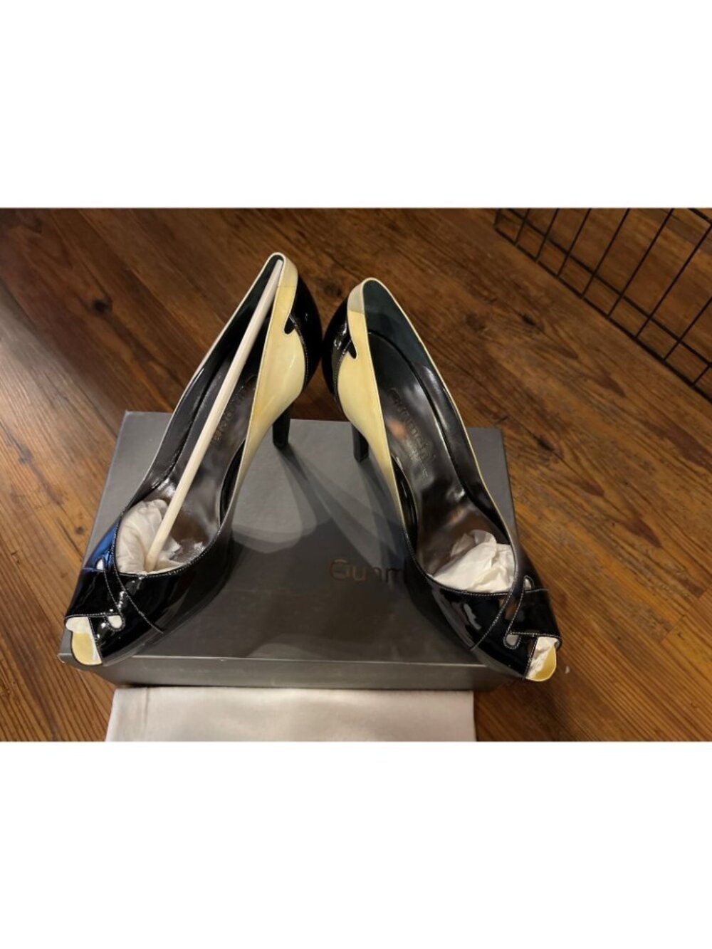 Gunmetal Designer Women's Patent Leather Heels - Size 38.5 EUR | 8.5 US New - Picture 3 of 4